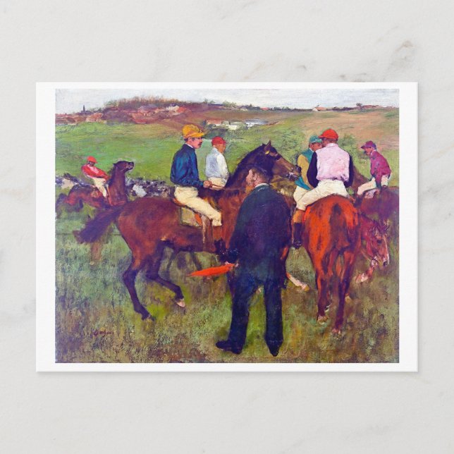 Carte Postale Jockey et Cheval (avant la course), Edgar Degas (Devant)