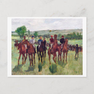 Carte Postale Jockeys et chevaux de course, Edgar Degas