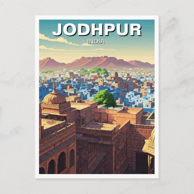 Carte Postale Jodhpur Inde Maisons bleues (Devant)