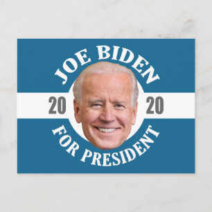 Carte Postale Joe Biden 2020 - Design classique photo bleu blanc