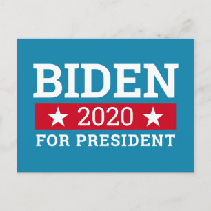Carte Postale Joe Biden 2020 pour le président - Turquoise Blue 