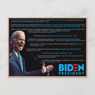 Carte Postale Joe Biden cite la race