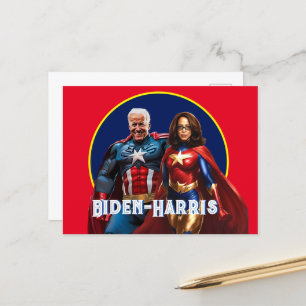 Carte Postale Joe Biden et Kamala Harris en super-héros
