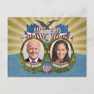 Carte Postale Joe Biden Kamala Harris 2024 - Photo Jugate