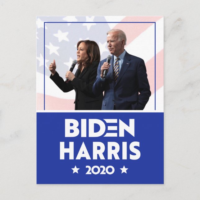 Carte Postale JOE BIDEN KAMALA HARRIS MICROPHONE Discours 2020 (Devant)