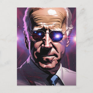 Carte Postale Joe Biden Lunettes de soleil violet Arrière - plan