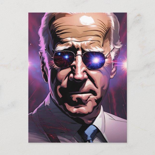 Carte Postale Joe Biden Lunettes de soleil violet Arrière - plan (Devant)