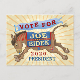 Carte Postale Joe Biden pour le président 2020 Démocrate Donkey