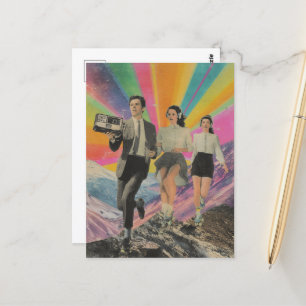 Carte Postale Jogging et patinage sur Mountain Ridge Surreal