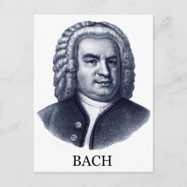 Carte Postale Johann Sebastian Bach, bleu (Devant)