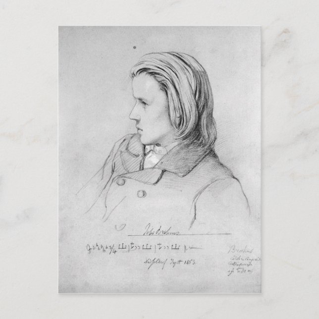 Carte Postale Johannes Brahms a vieilli vingt, 1853 (Devant)