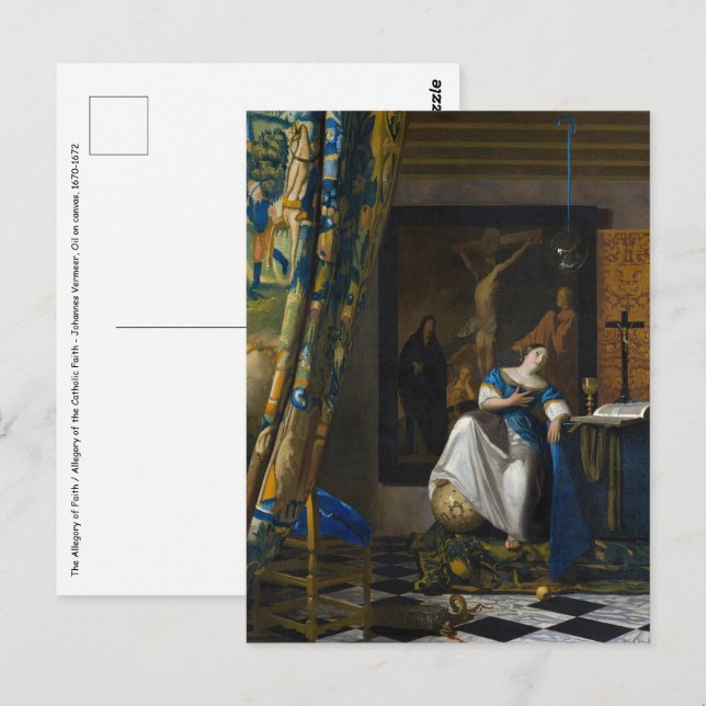 Carte Postale Johannes Vermeer - Allégorie de la foi (Devant / Derrière)