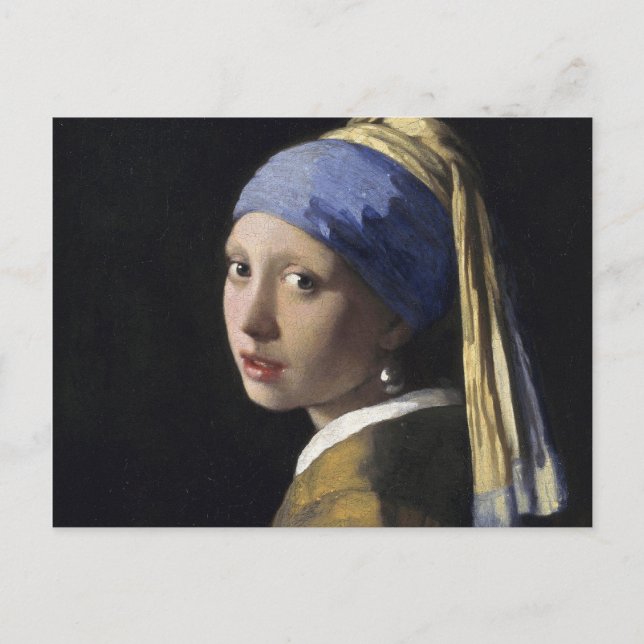 Carte Postale Johannes Vermeer - Fille avec une oreille perle (Devant)