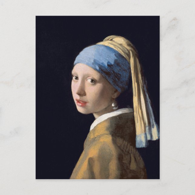 Carte Postale JOHANNES VERMEER - Fille avec une perle d'oreille  (Devant)