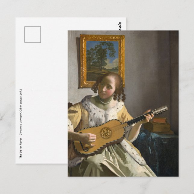 Carte Postale Johannes Vermeer - Guitare (Devant / Derrière)