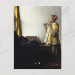 Carte Postale Johannes Vermeer, Jeune Femme Avec Collier De Perl