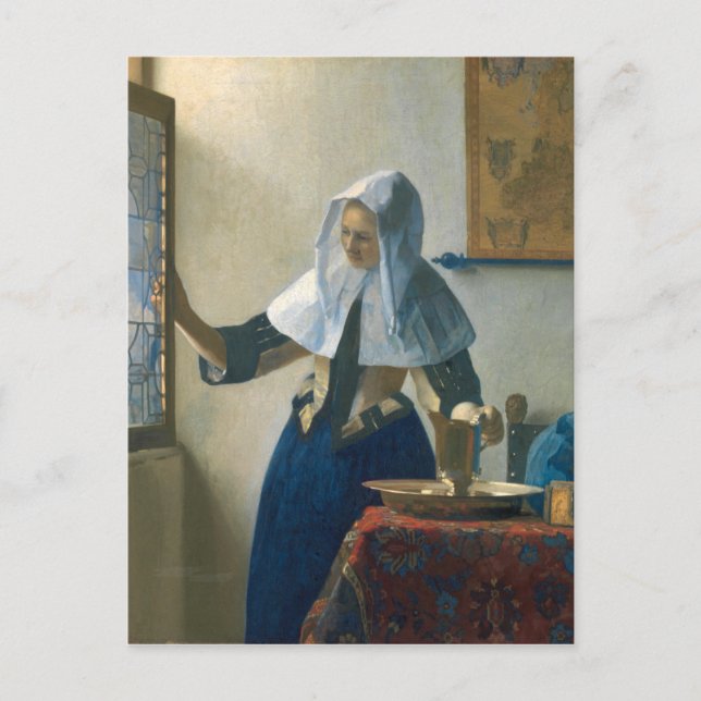 Carte Postale Johannes Vermeer Jeune femme avec un lanceur d'eau (Devant)