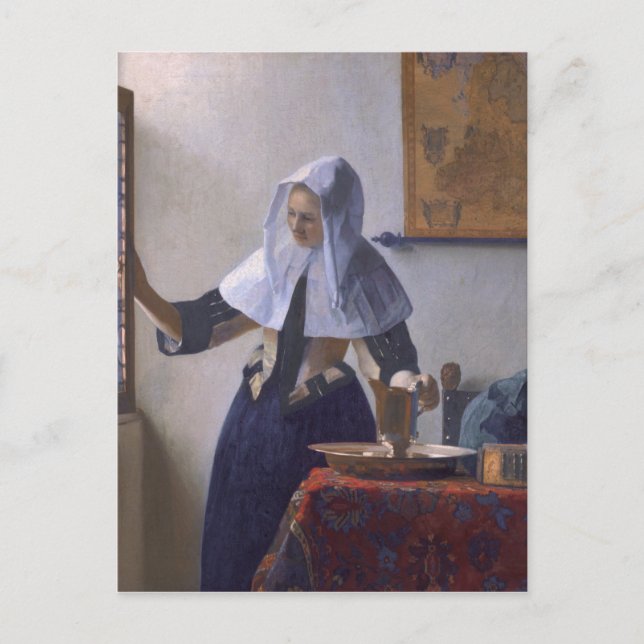 Carte Postale Johannes Vermeer, Jeune Femme avec un pot d'eau C (Devant)