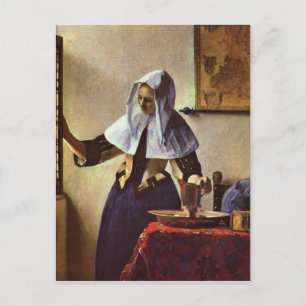 Carte Postale Johannes Vermeer - Jeune femme avec une cruche à e