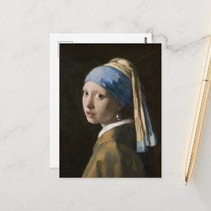 Carte Postale Johannes Vermeer, Jeune fille à la perle
