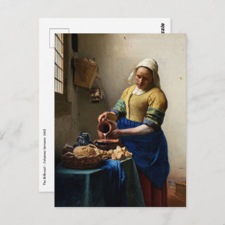 Carte Postale Johannes Vermeer - La Laitière