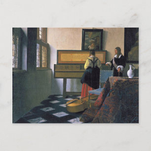 Carte Postale Johannes Vermeer - La leçon de musique