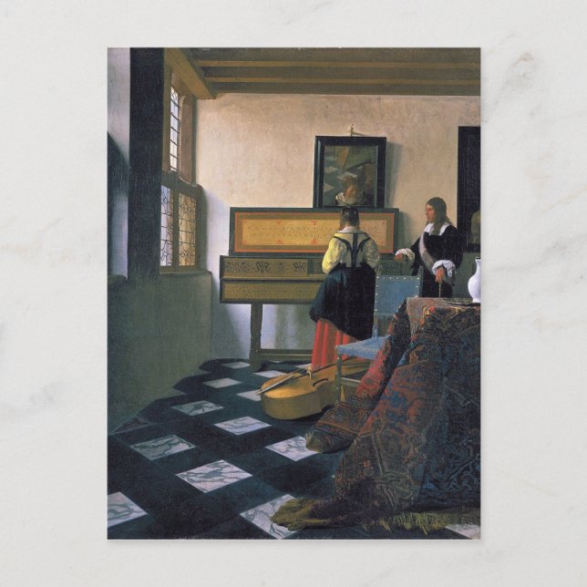 Carte Postale Johannes Vermeer - La leçon de musique (Devant)