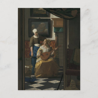Carte Postale Johannes Vermeer, La Lettre d'Amour 17ème C. Art