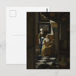 Carte Postale Johannes Vermeer - La Lettre d'amour Art