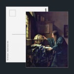 Carte Postale Johannes Vermeer - L'astronome<br><div class="desc">L'astronome - Johannes Vermeer,  1668</div>