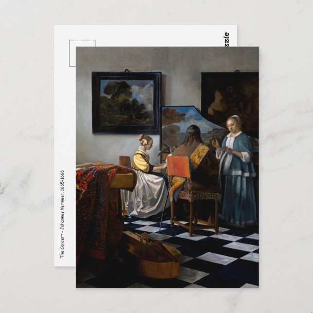 Carte Postale Johannes Vermeer - Le Concert (Devant / Derrière)
