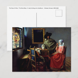 Carte Postale Johannes Vermeer - Le verre du vin