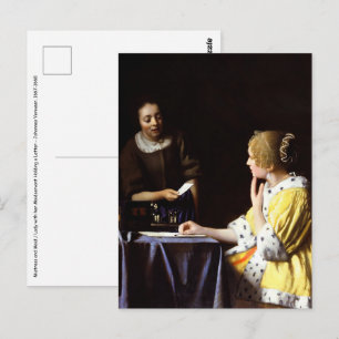 Carte Postale Johannes Vermeer - Maîtresse et Servante