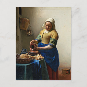 Carte Postale Johannes Vermeer peinture, La Milkmaid