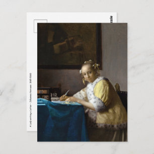 Carte Postale Johannes Vermeer - Une dame écrit une lettre