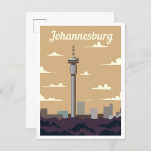 Carte Postale Johannesburg Afrique du Sud Art Travel Illustratio