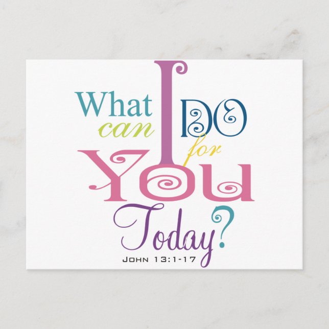 Carte Postale John 13:1-17 Laver les disciples Pieds Écriture-Po (Devant)