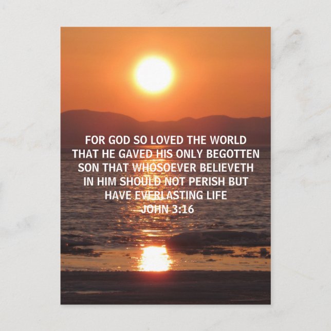 CARTE POSTALE JOHN 3 16 (Devant)