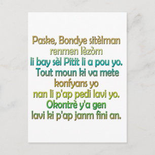 Carte Postale John 3:16 Créole haïtien