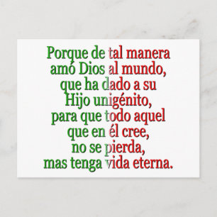 Carte Postale John 3:16 Espagnol