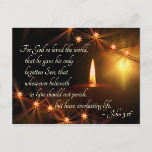 Carte Postale John 3:16 God so loved the world, Christmas Candle