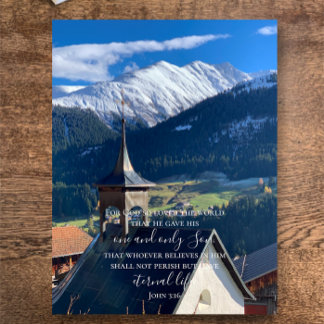 Carte Postale John 3:16 Texte personnalisé | Photo originale des