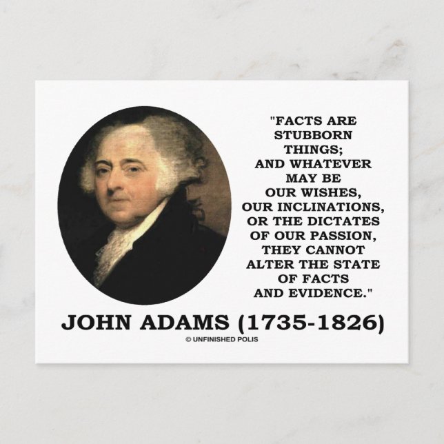 Carte Postale John Adams Les Faits Sont Des Choses Stupéfiantes  (Devant)