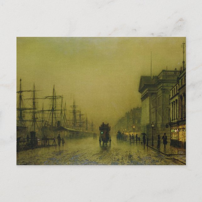 Carte Postale John Atkinson Grimshaw | Quais Liverpool Douanes H (Devant)