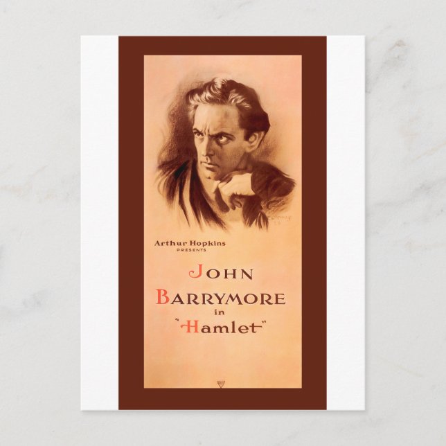 Carte Postale John Barrymore dans Hamlet Broadway 1922 (Devant)