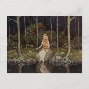 Carte Postale John Bauer La princesse dans la forêt