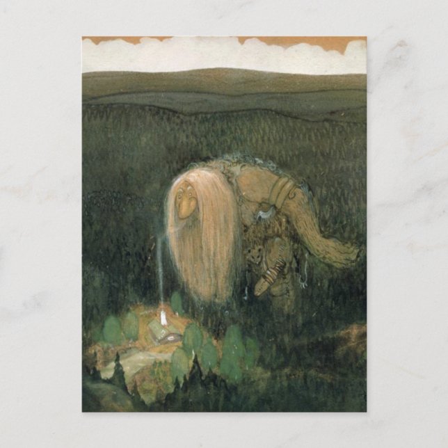 Carte Postale John Bauer - Un troll forestier (Devant)