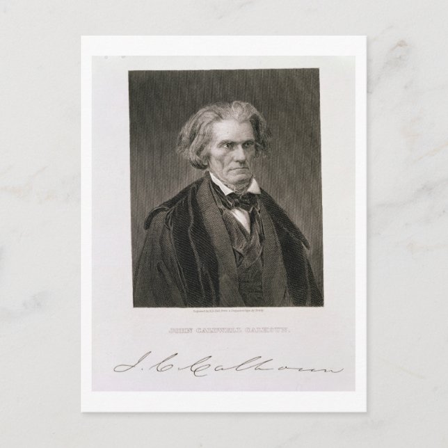 Carte Postale John Caldwell Calhoun, gravé par Henry Bryan Hal (Devant)