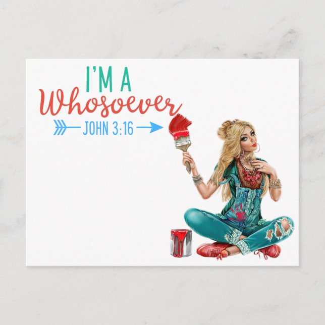 Carte Postale John coloré 3:16 | Foi (Devant)