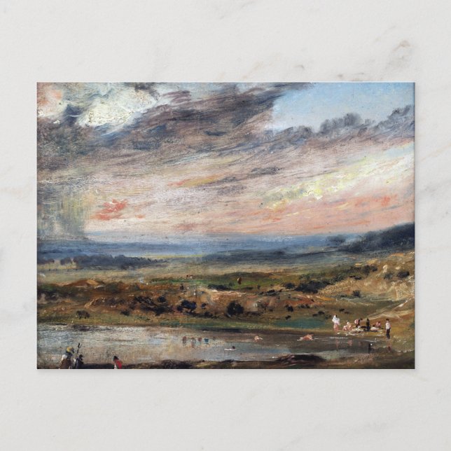 Carte Postale John Constable Hampstead Heath, avec étang et bain (Devant)